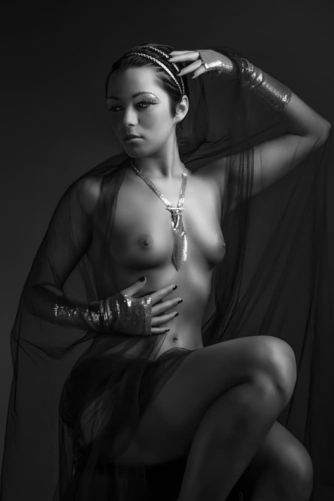 Elegant Draped Nude by Angéla Vicedomini — canvas wall art
