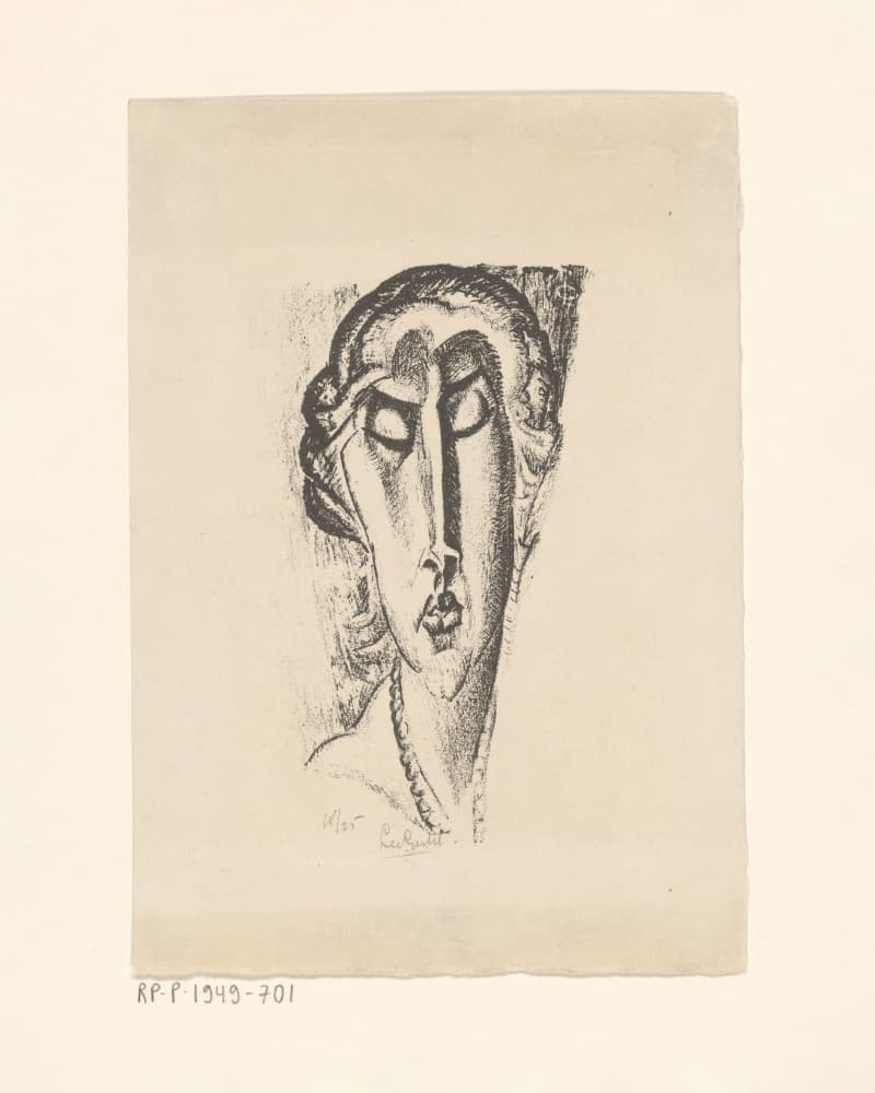 Portret Van Een Onbekende Vrouw by Leo Gestel — canvas wall art