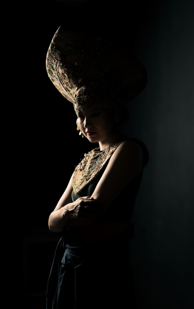 Elegant Headpiece Portrait by Oles Paritskiy — canvas wall art