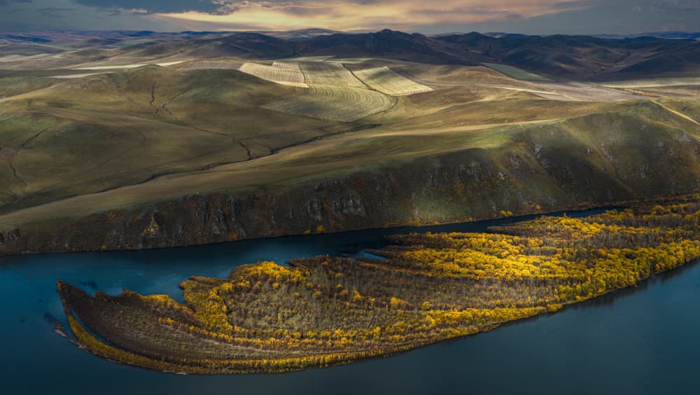 Golden Autumn Landscape by UU — canvas wall art