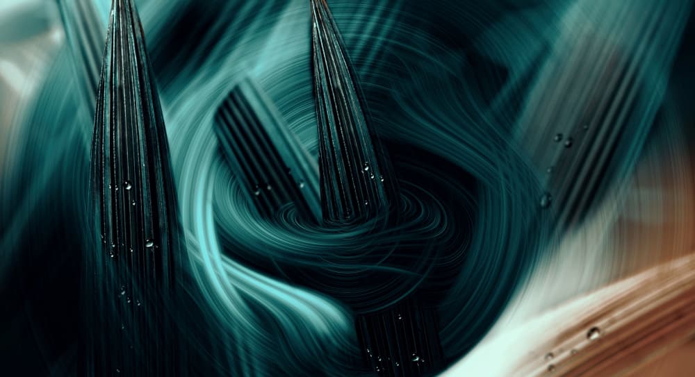 Fluid Teal Abstraction by Sherin.Abdou — canvas wall art