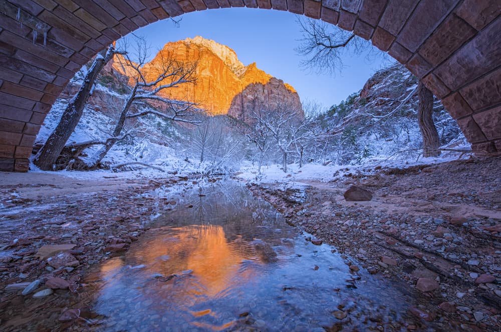Canyon Arch Winter Reflection by April Xie — canvas wall art