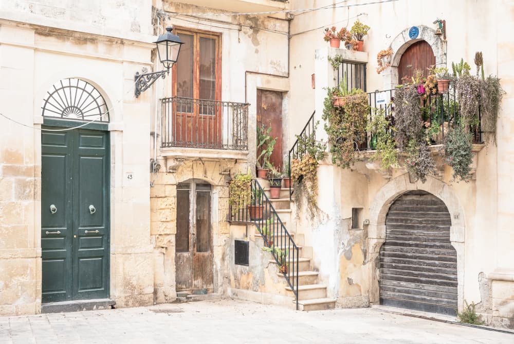 Charming Village Steps by Photolovers — canvas wall art