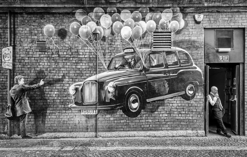 Whimsical London Cab by Anita Vidic Grah — canvas wall art