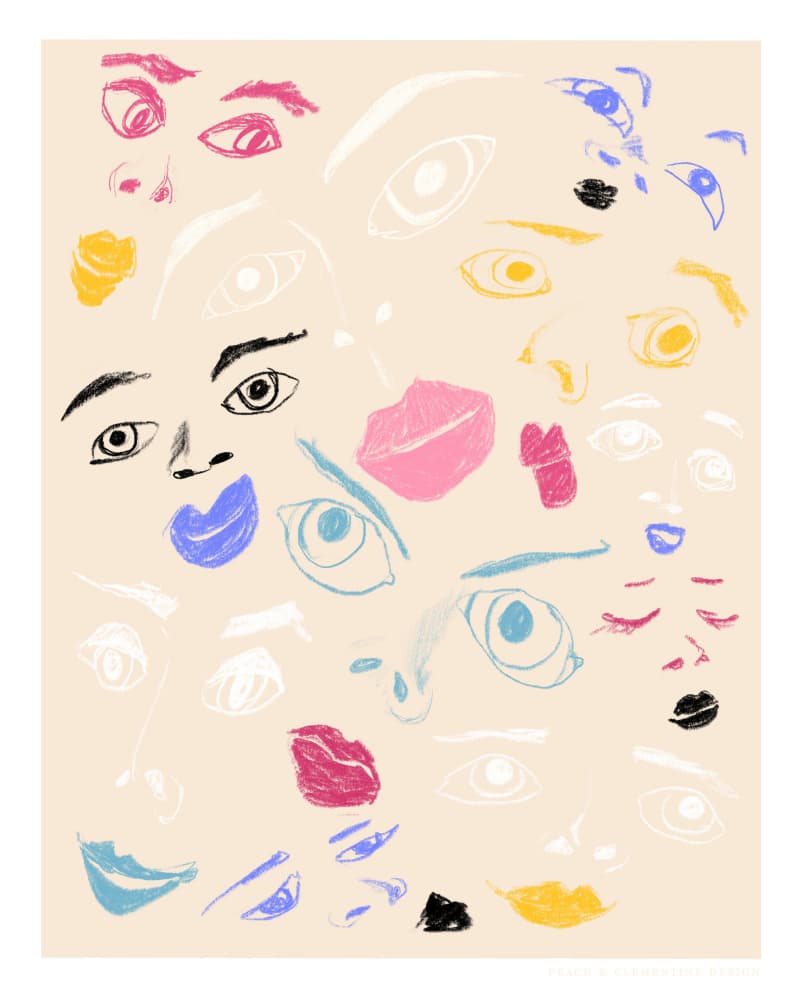 Pandc Faces Copy by Jenny Liz Rome — canvas wall art