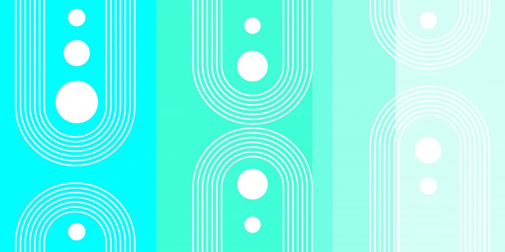 Geometric Teal Arches by Sue Skellern — canvas wall art