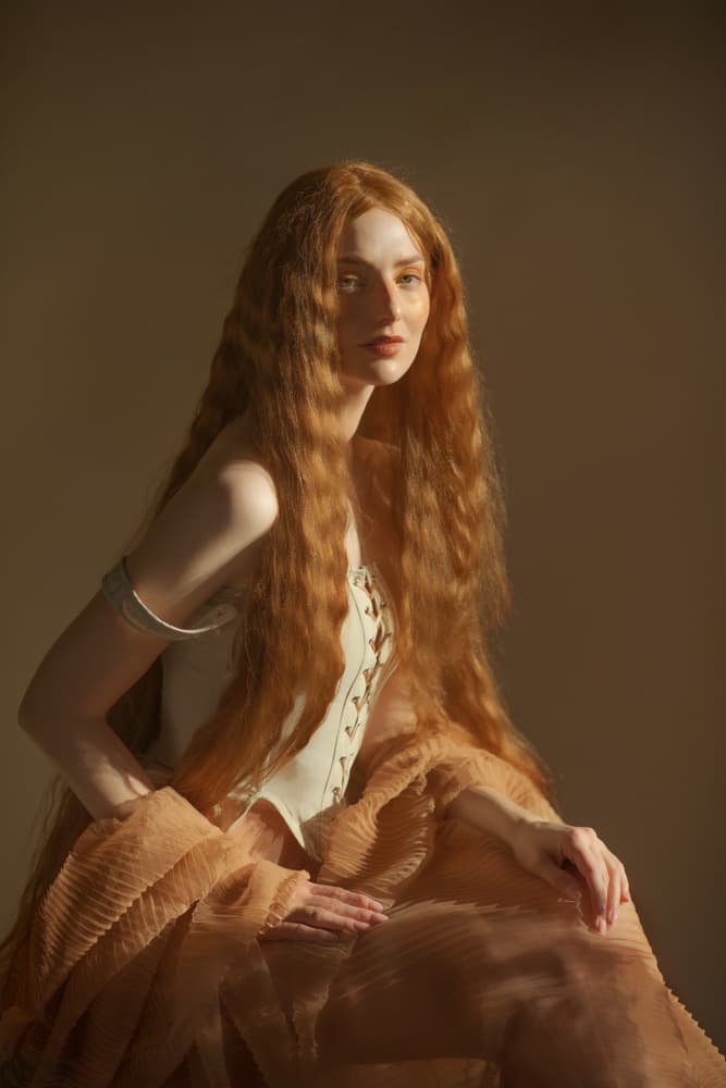 Redhead in Golden Light by Michaela Durisova — canvas wall art