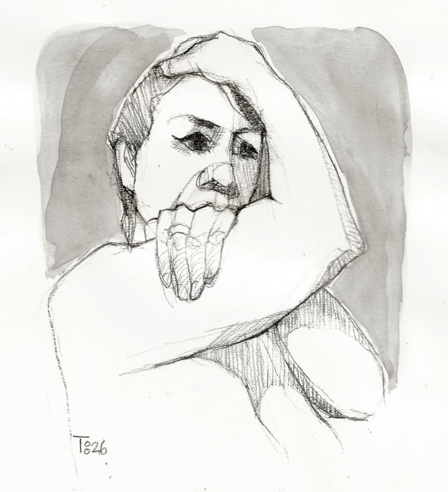 Woman in Contemplation by Tore Bahnson — canvas wall art