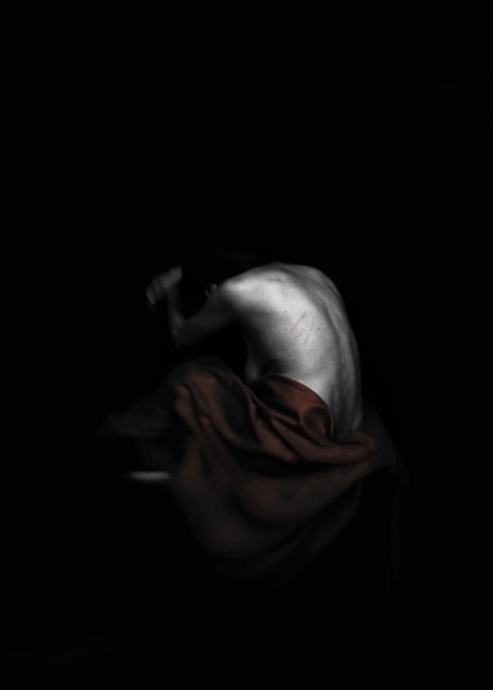 Emotional Figure in Red by Afshin Saeidinia — canvas wall art