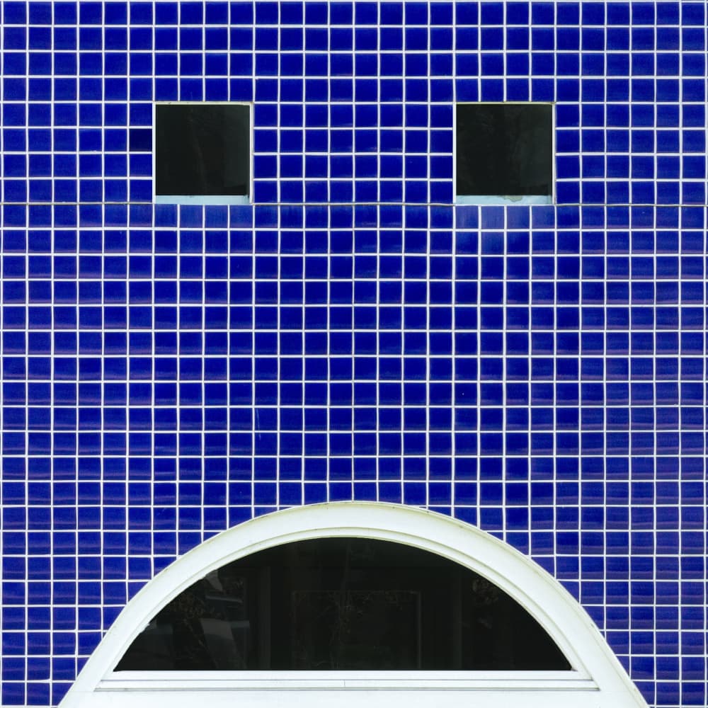 Blue Tiled Face by Stephan Rückert — canvas wall art