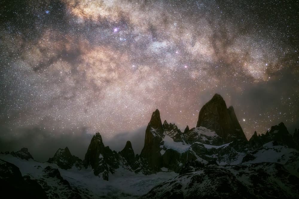 Milky Way Mountain Peaks by Willa Wei — canvas wall art