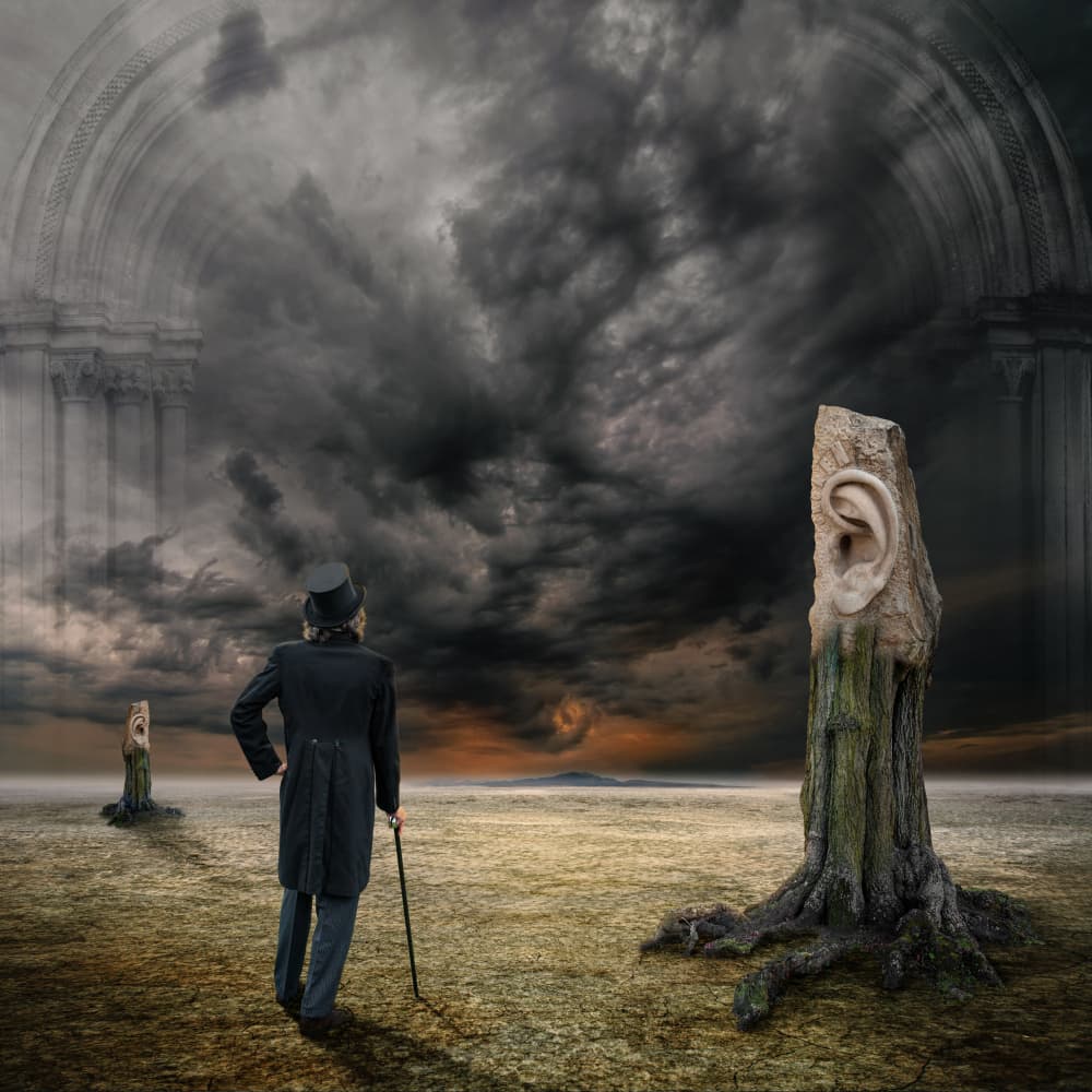 Gentleman In Surreal Storm by Hans Günther — canvas wall art