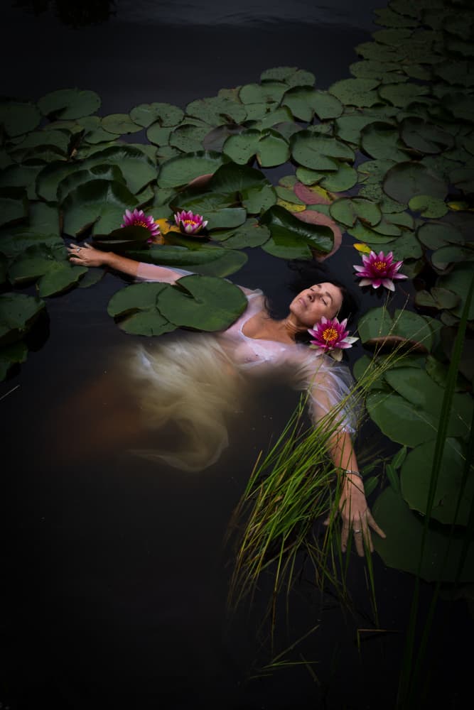 Floating Among Water Lilies by Dzintra Zvagina — canvas wall art