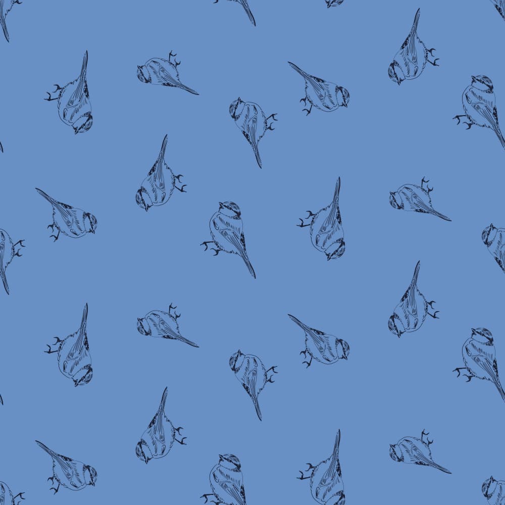 Blue Bird Pattern by Charlotte Trudgett — canvas wall art