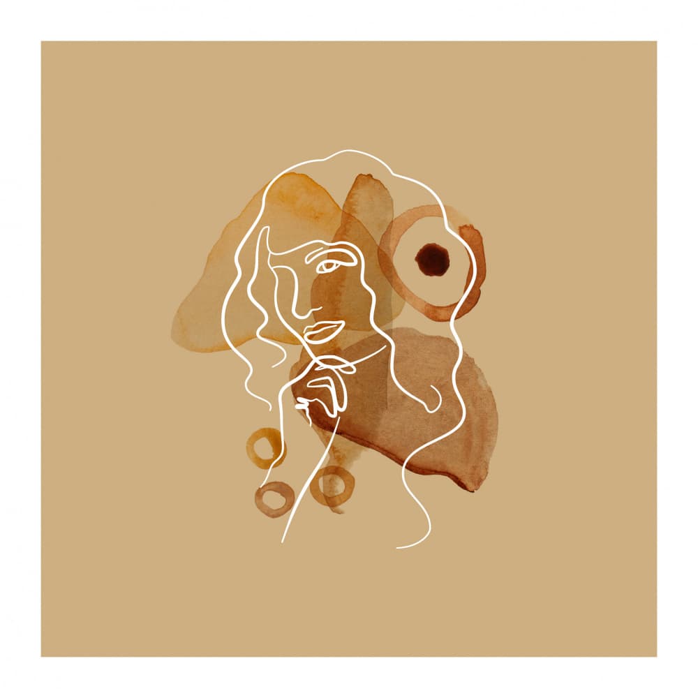 Modern Feminine Line Drawing by Anna Rose — canvas wall art
