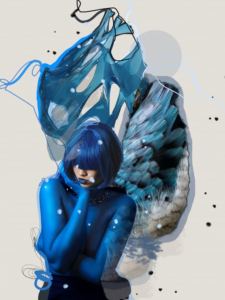 Deep Blue Reverie by Pelin Atilla — canvas wall art