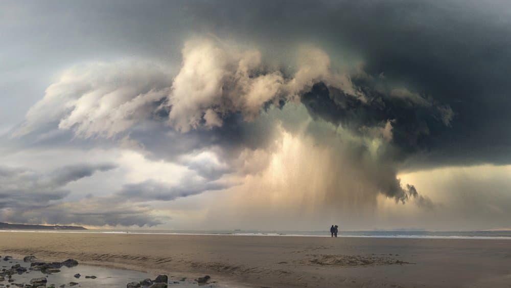 Beach Walk Under Storm by Stéphane Pecqueux — canvas wall art