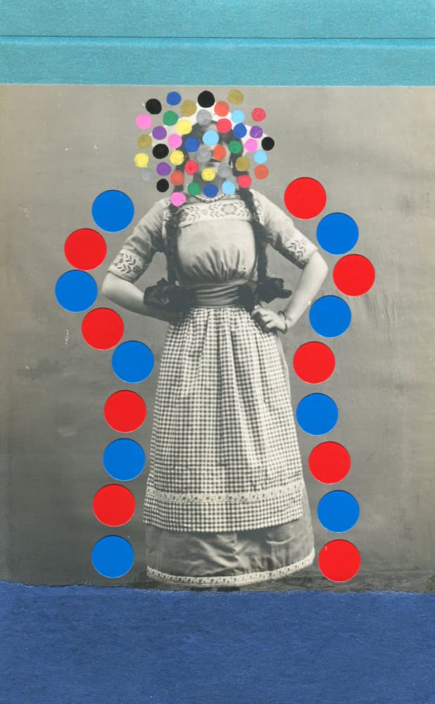 Vintage Woman Colorful Dots