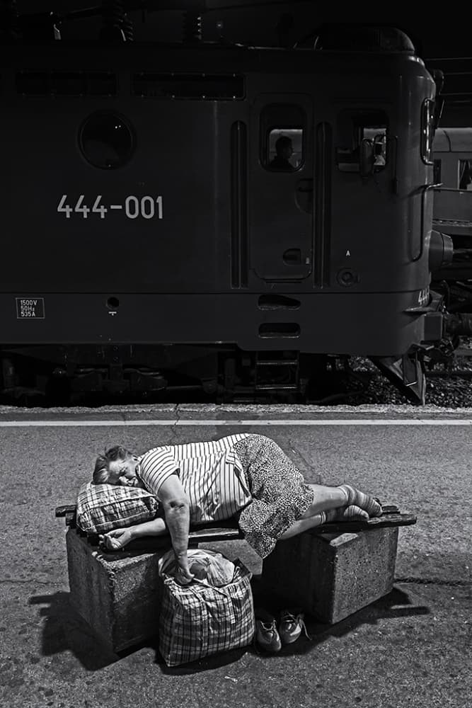 Weary Platform Traveler by djaniru — canvas wall art