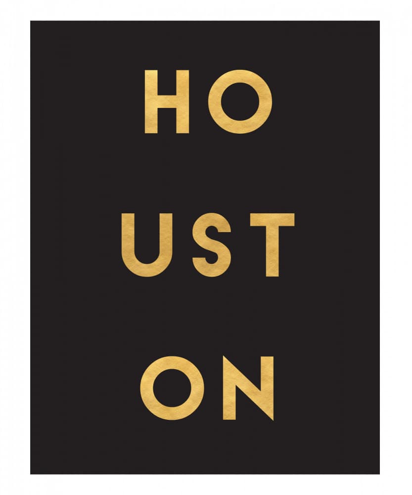 Houston Gold Letters by Emiliano Deificus — canvas wall art