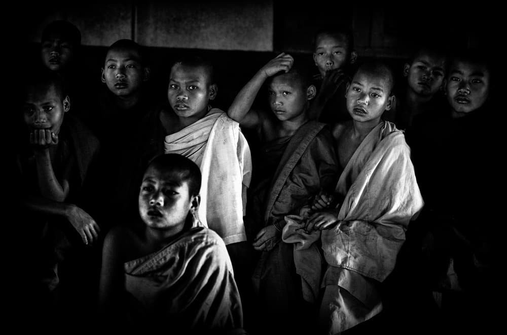 Contemplative Young Monks by Joxe Inazio Kuesta Garmendia — canvas wall art