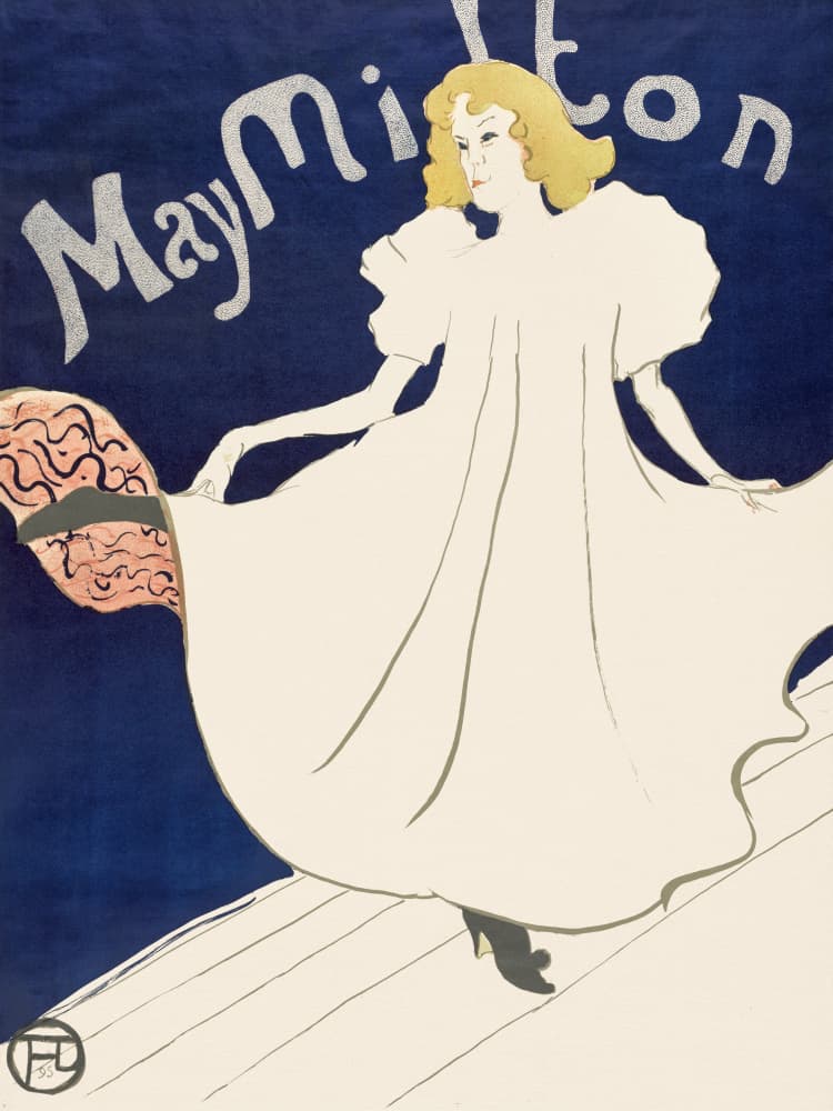 May Milton Poster(1895) by TOULOUSE LAUTREC — canvas wall art