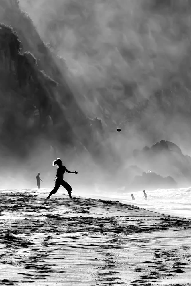 Misty Beach Play by Ugur Erkmen — canvas wall art
