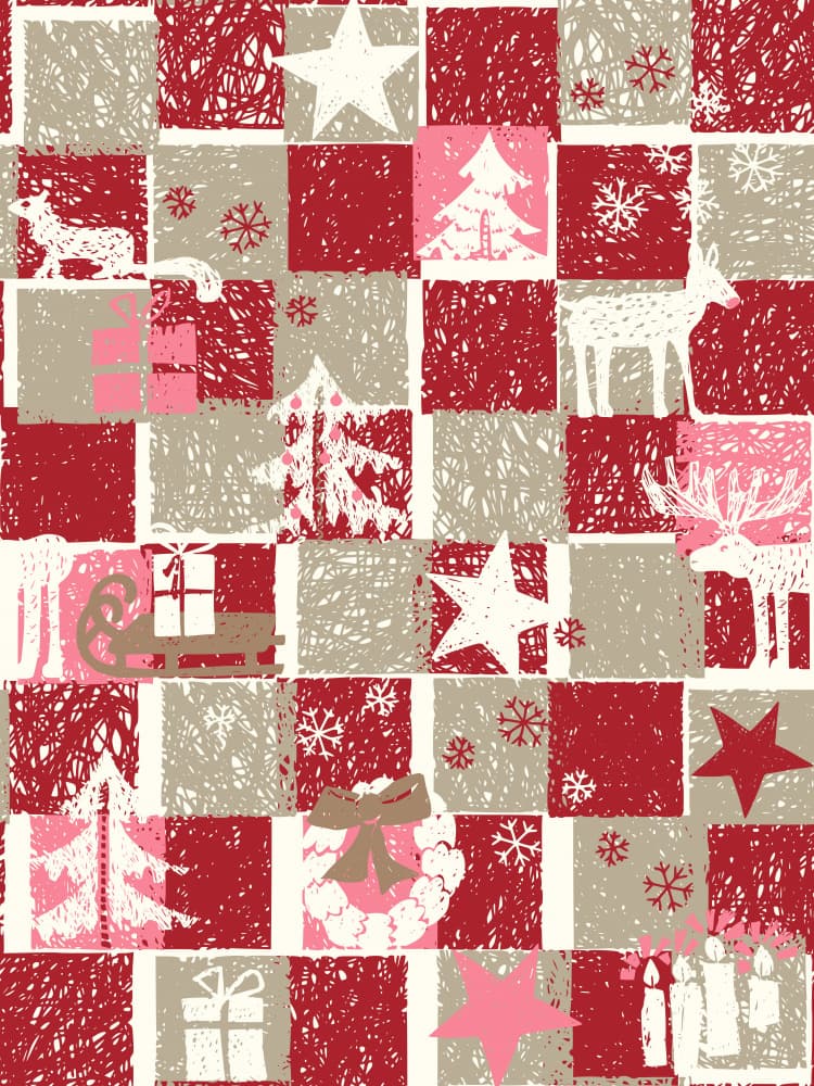 Festive Christmas Patchwork by Annick — canvas wall art