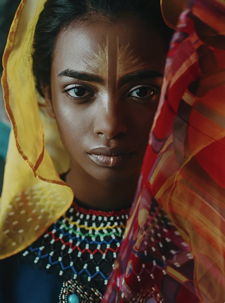 Serene Tribal Gaze by Irina Bunyatyan — canvas wall art