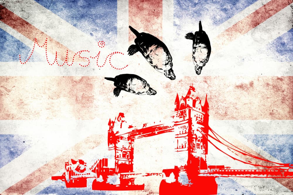 London Bridge Music Turtles by Rafal Kulik — canvas wall art