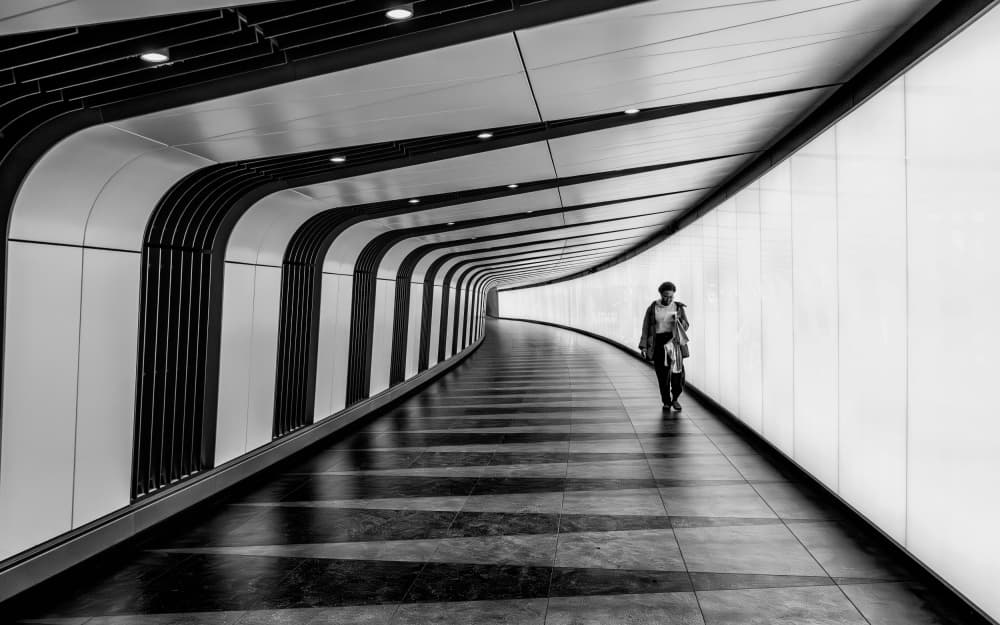 Solitary Tunnel Walk by Joško Šimic — canvas wall art