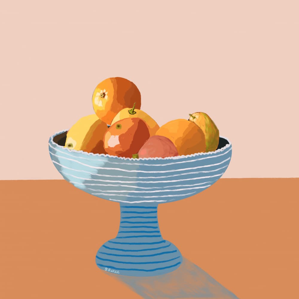 Fresh Citrus Fruit Bowl by Sharyn Bursic — canvas wall art