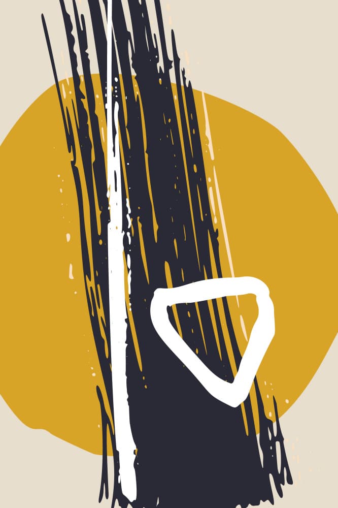 Abstract Mustard Shapes by Anna Rose — canvas wall art