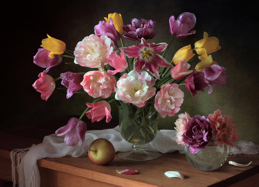 Vibrant Tulip Bouquet by Tatyana Skorokhod — canvas wall art