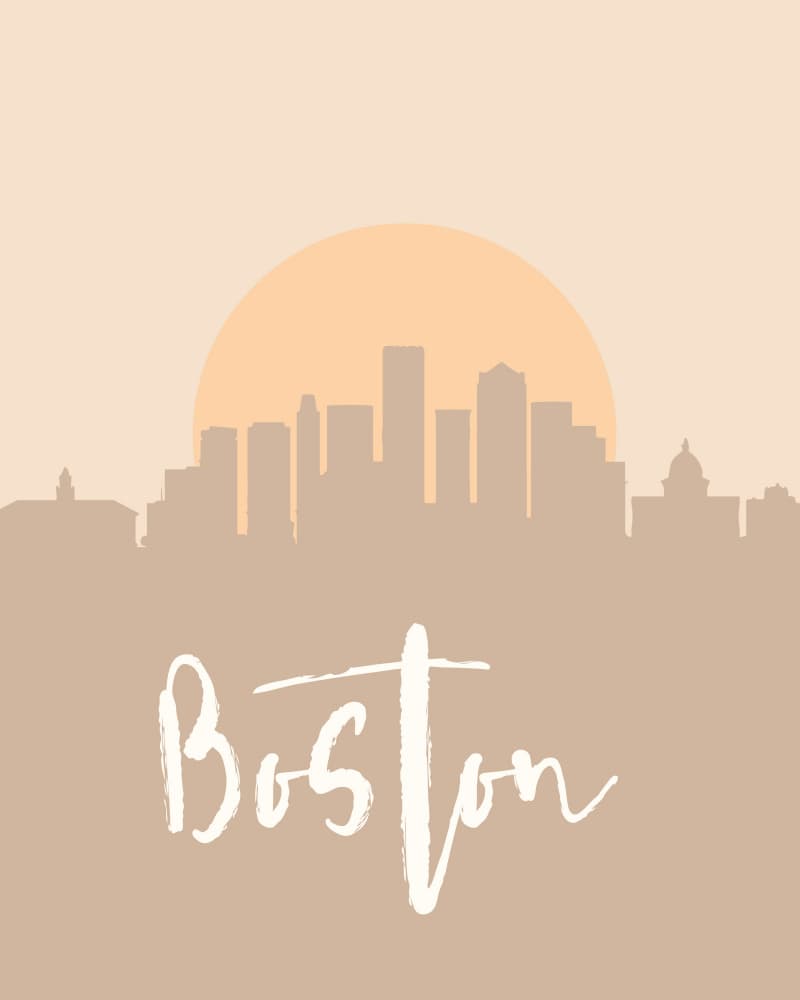 Boston City Silhouette by Emiliano Deificus — canvas wall art
