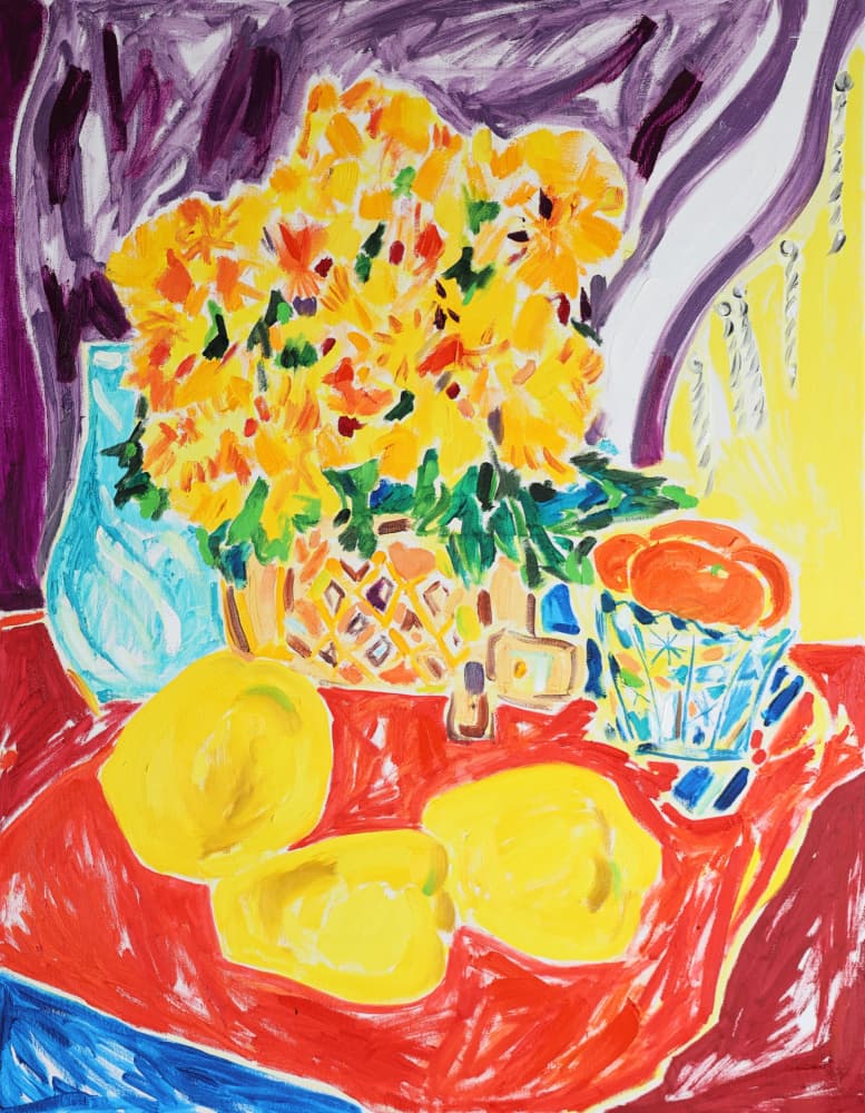 Bright Flowers and Lemons by Tamara Jare — canvas wall art