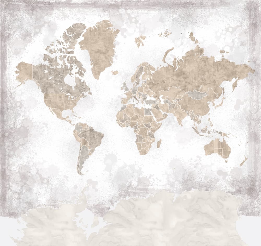 Watercolor World Map by Rosana Laiz Blursbyai — canvas wall art