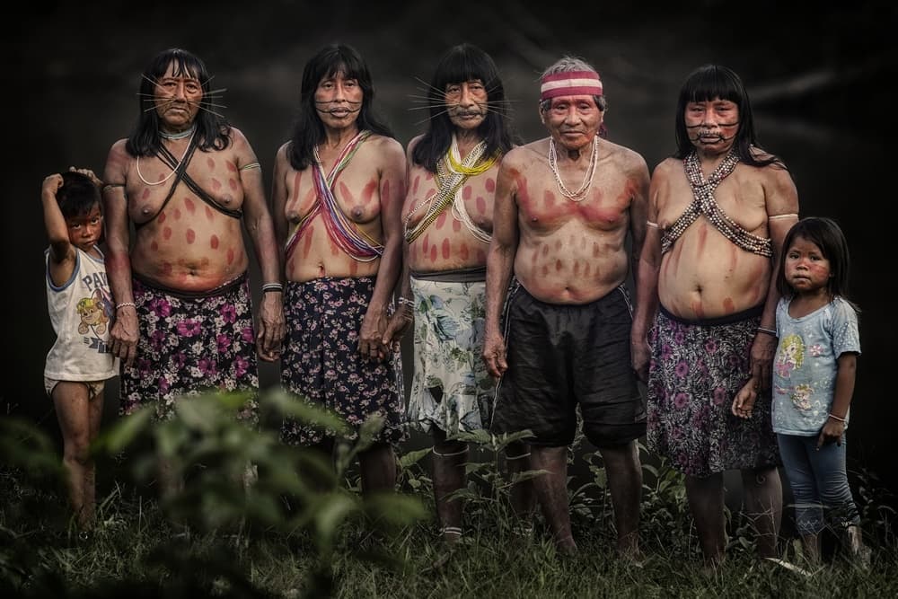 Amazonian Tribal Family by Pavol Stranak — canvas wall art