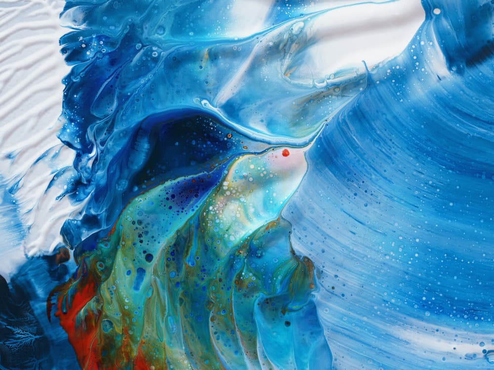 Blue Fluid Waves by Heidi Westum — canvas wall art