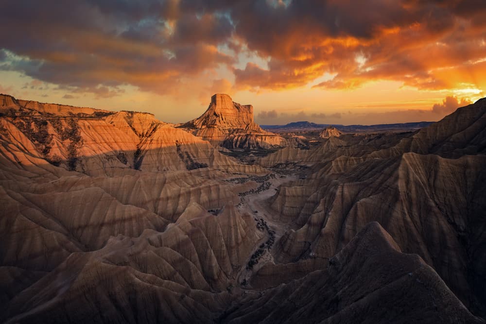Dramatic Badlands Sunset by David Martin Castan — canvas wall art