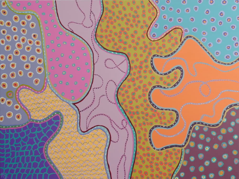 Vibrant Abstract Shapes by Helen Joynson — canvas wall art