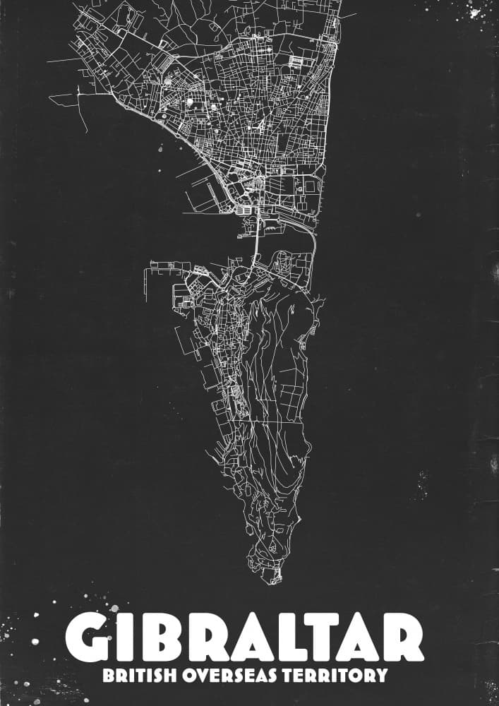 Minimalist Gibraltar Map by Nicholas — canvas wall art