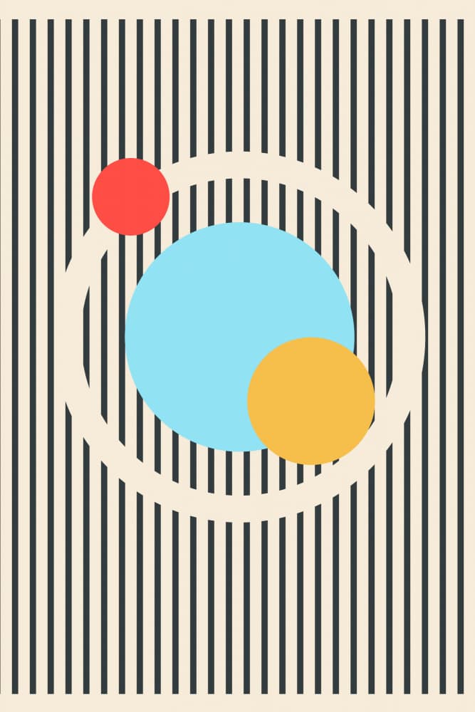 Geometric Circles and Stripes by jay stanley — canvas wall art