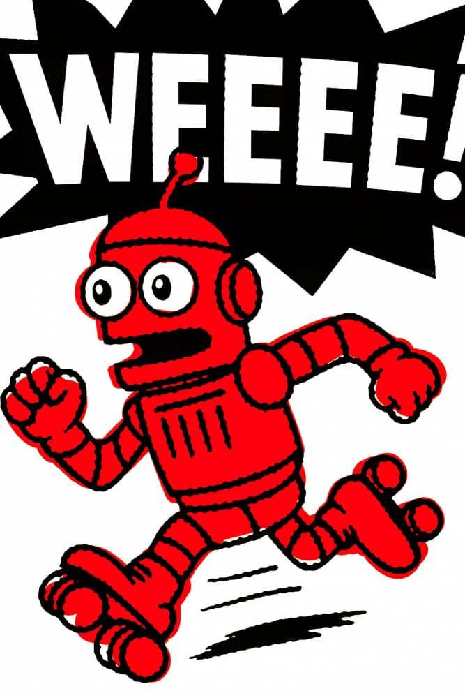 Energetic Robot On Skates by ERM — canvas wall art
