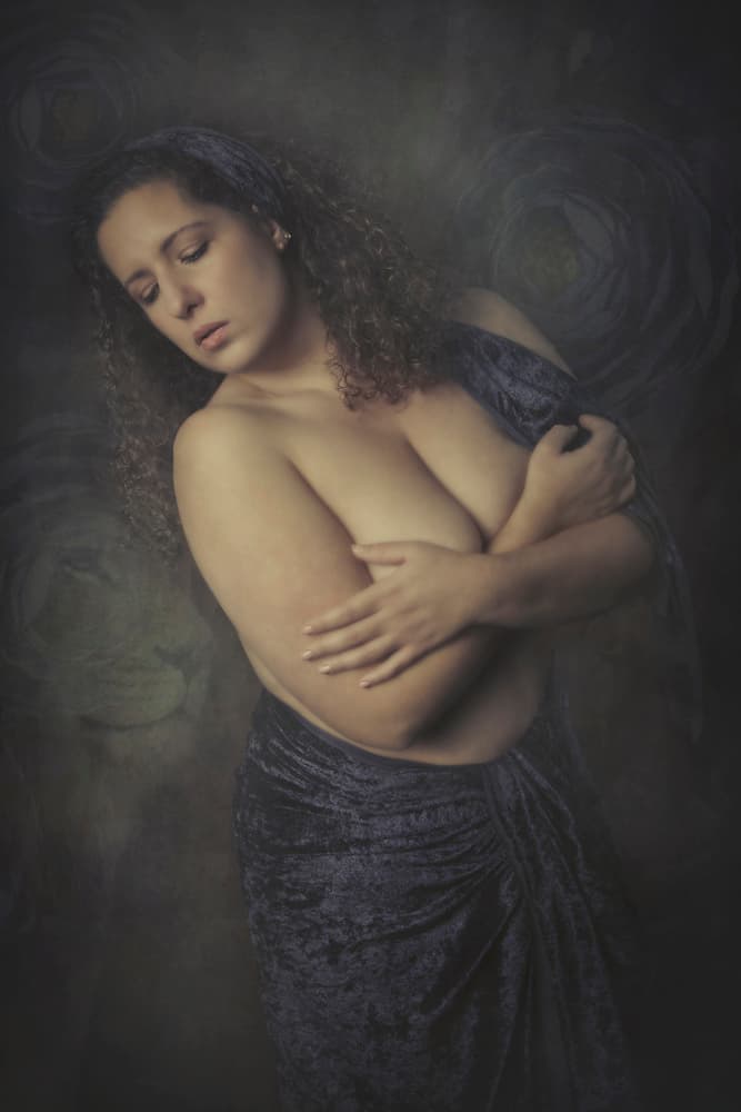 Woman in Quiet Embrace by Carola Kayen-Mouthaan — canvas wall art