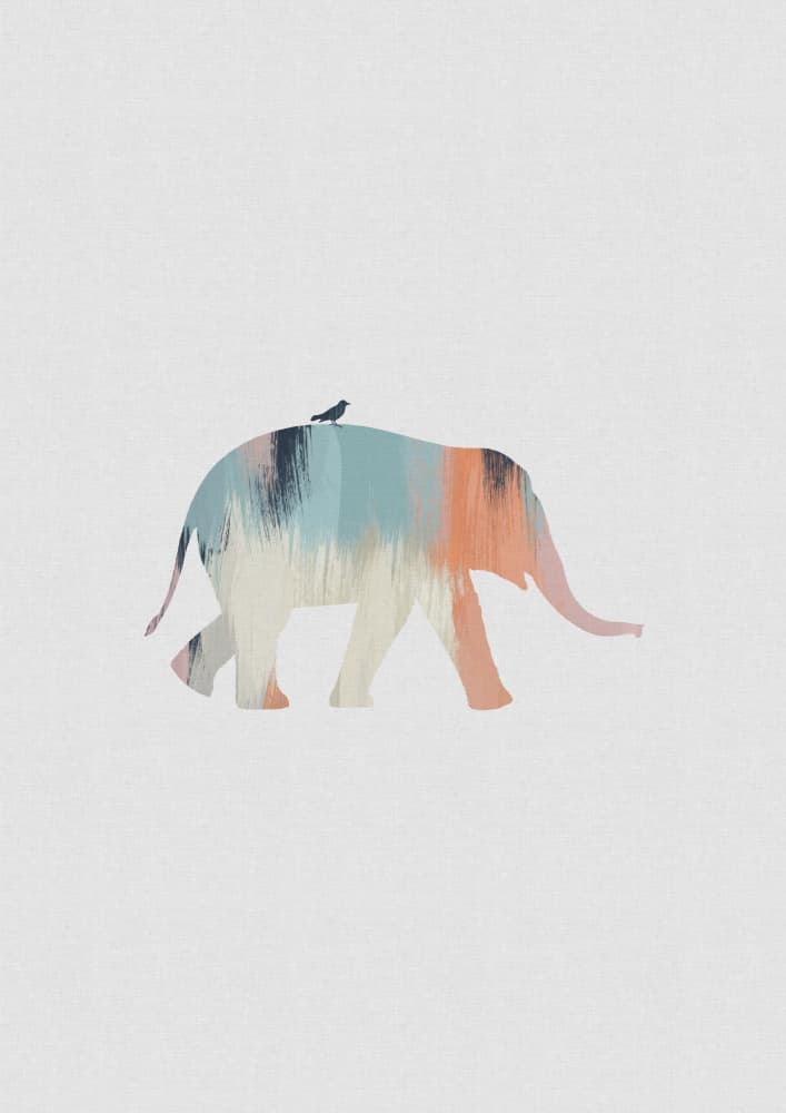 Gentle Elephant Stroll by Orara Studio — canvas wall art