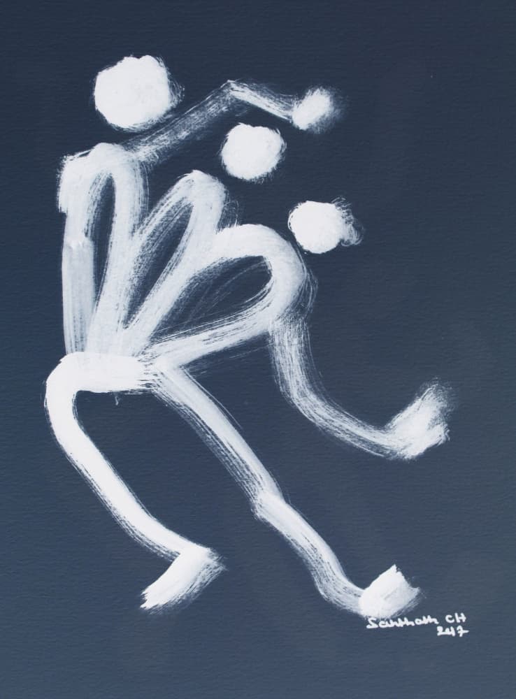 Dancing Abstract Figures by Santhosh ch — canvas wall art