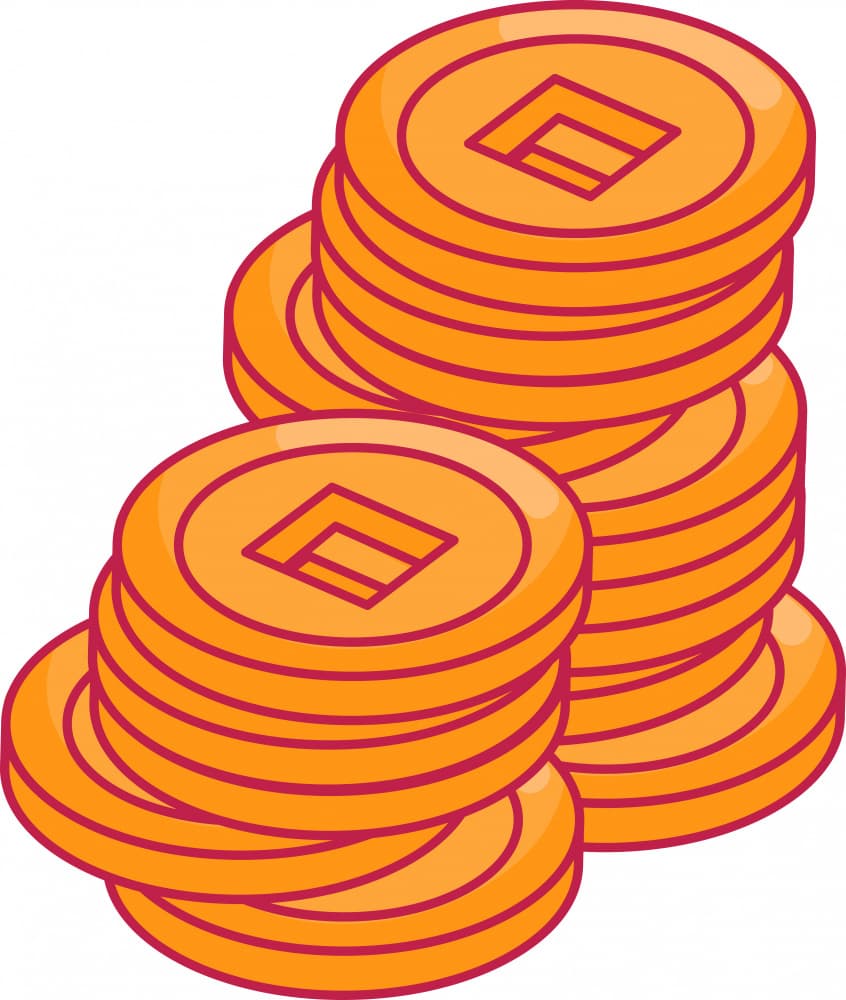Golden Coin Stacks by Marika Barsrsind β canvas wall art