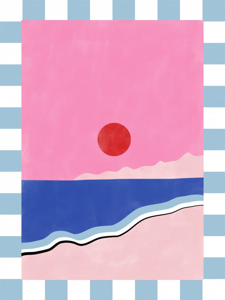 Pink Sky Beach Sunset by Elena Ristova — canvas wall art