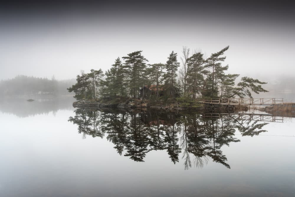 Misty Island Reflections by Benny Pettersson — canvas wall art